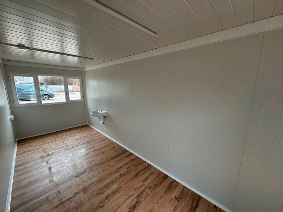 ❗❗ SOFORT VERFÜGBAR ❗❗ 6 x 2,4 Meter - Bürocontainer mit Fenstern, Waschbecken & Holzfassade - Schlüsselfertiger Container für Büro Bau Veranstaltung Umbau Planung Besprechung Wohnung Showroom Messe in Karlsruhe