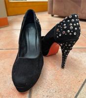 Schwarze High-Heels mit Glitzer / Nieten und roter Sohle in 40 Bayern - Vogtareuth Vorschau