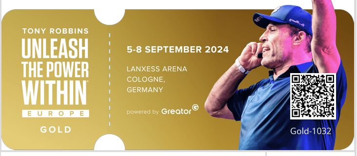 Tony Robbins + UWP Gold-Ticket + 2024 + Unleash the power within in Koblenz