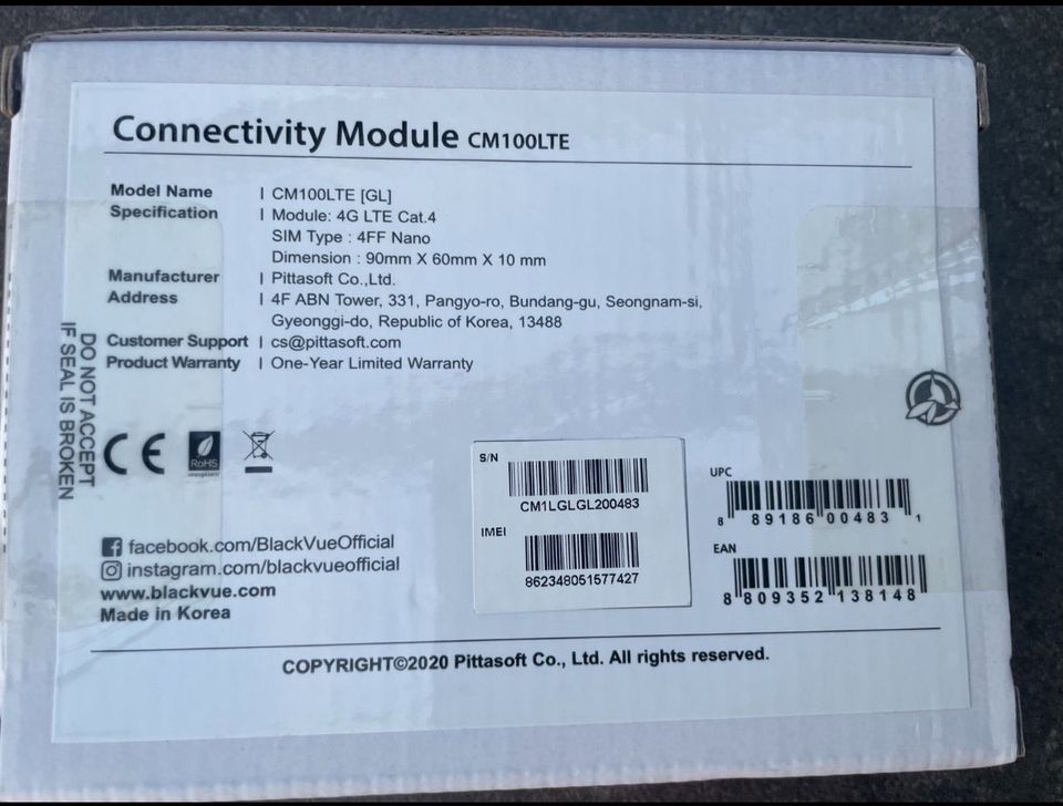 Black Vue 100 LTE 4G Modul NEU&OVP in Kaarst