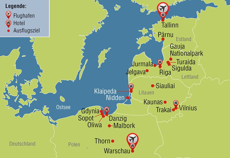 11-tägige Rundreise Polen, Litauen, Lettland & Estland ab 1179€ in Berlin
