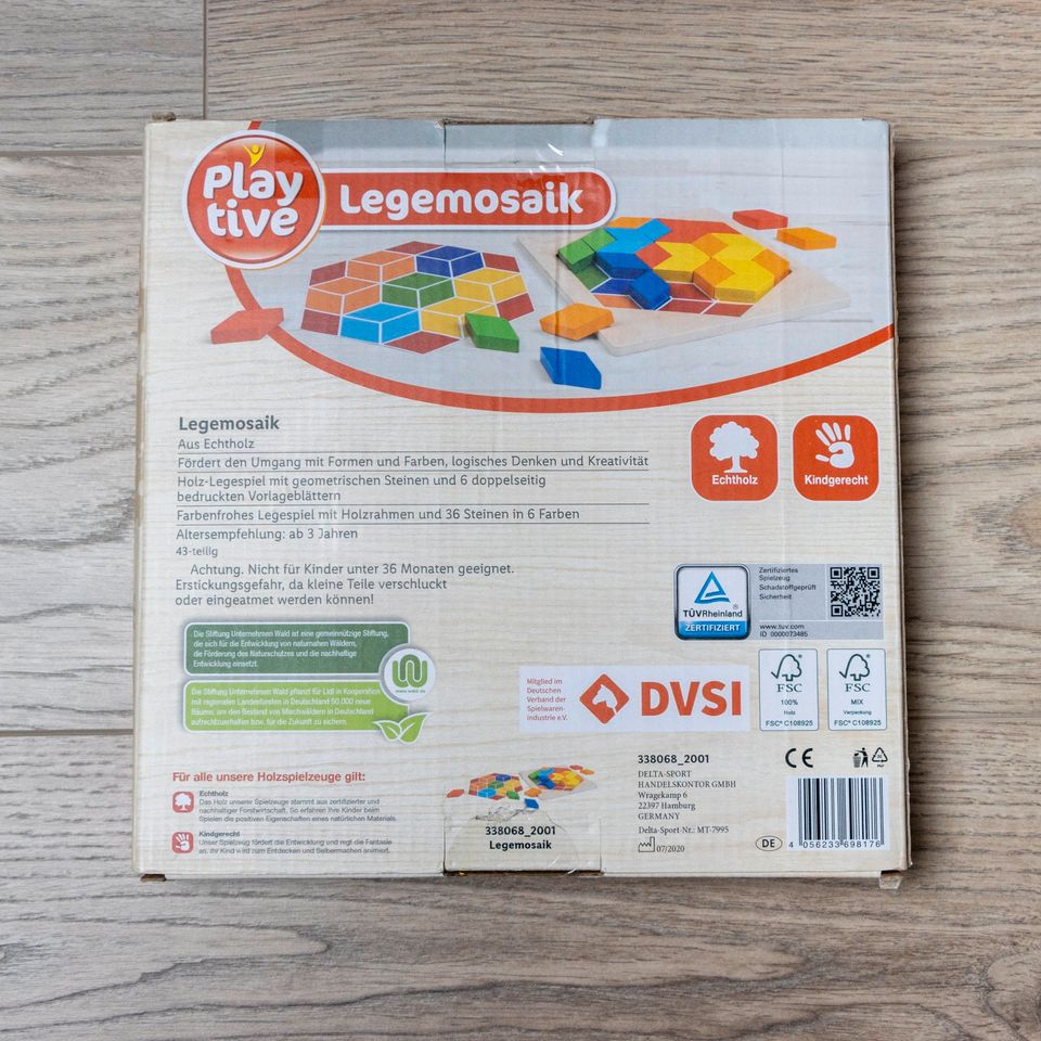 Playtive Legemosaik Mosaik Motorik Lernspielzeug aus Holz in Deggingen