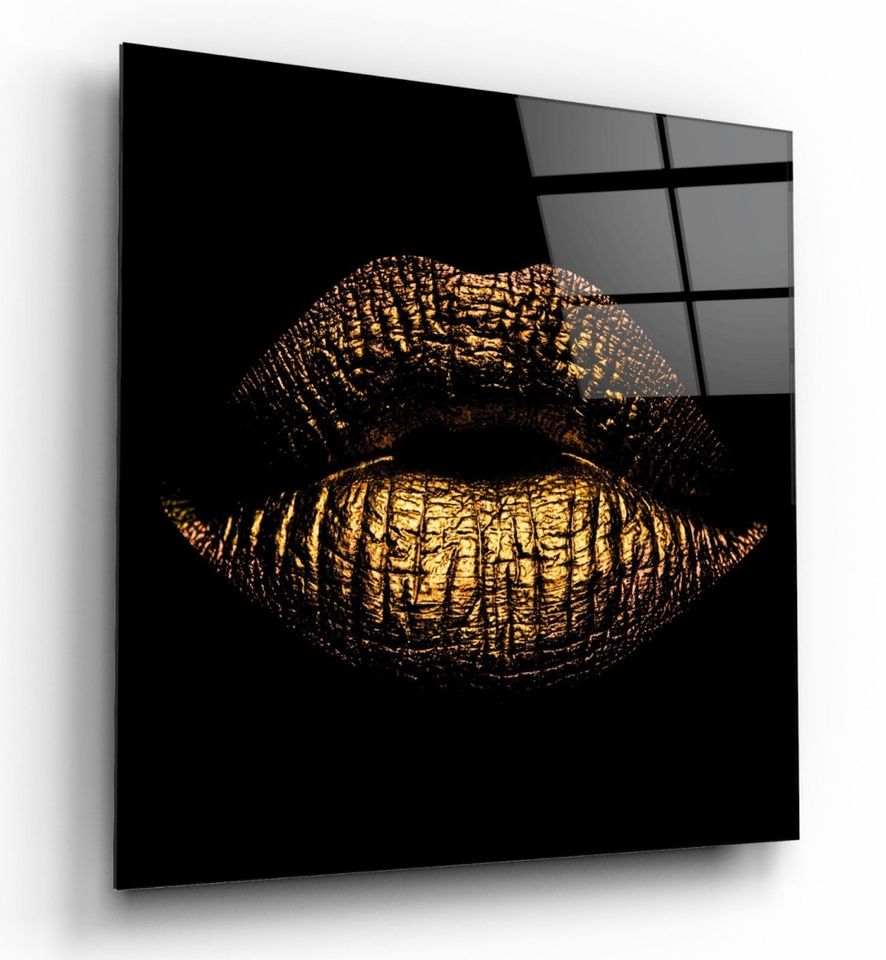 Glasbild / UV-Druck Golden Lips DT-118 ca. 80x80 cm; 8kg in Heiligenstedten