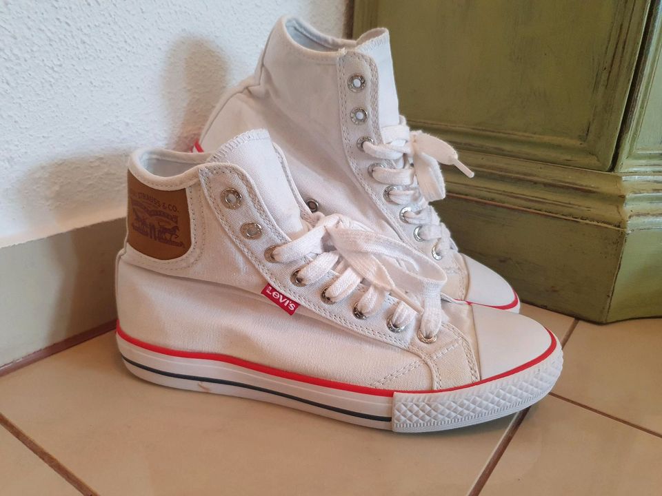 LEVIS hohe Sneaker Chucks 38 weiß * Stoff Turnschuhe UNISEX in Dortmund