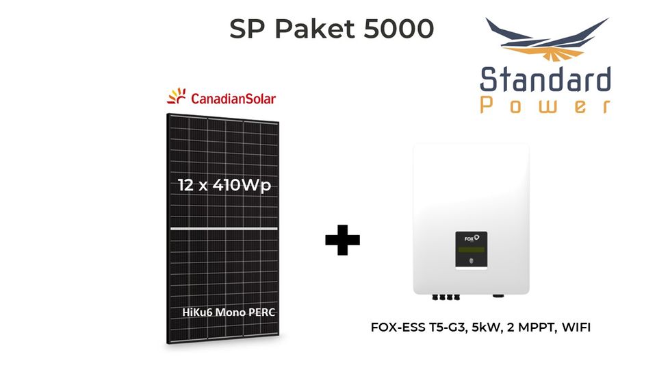 PV 5kW FoxEss 3ph Wechselrichter + 12 x 410Wp Module CanadianSol in Vöhringen