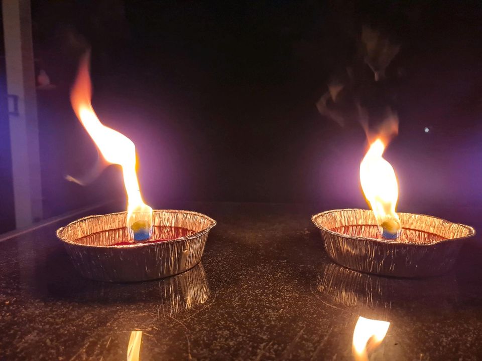 4x Flammschale Feuerschale Dauerbrenner Kerze Schmelzfeuer in Bedburg-Hau