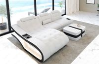 Luxus Leder Ecksofa Elegante L Form mit LED Beleuchtung Berlin - Treptow Vorschau