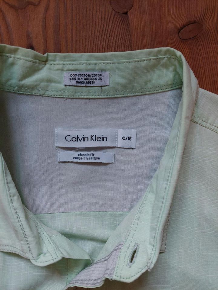 Calvin Klein Herren/hemd Casual/hemd Gr XL 45-46 mintgrün in Bad Kissingen