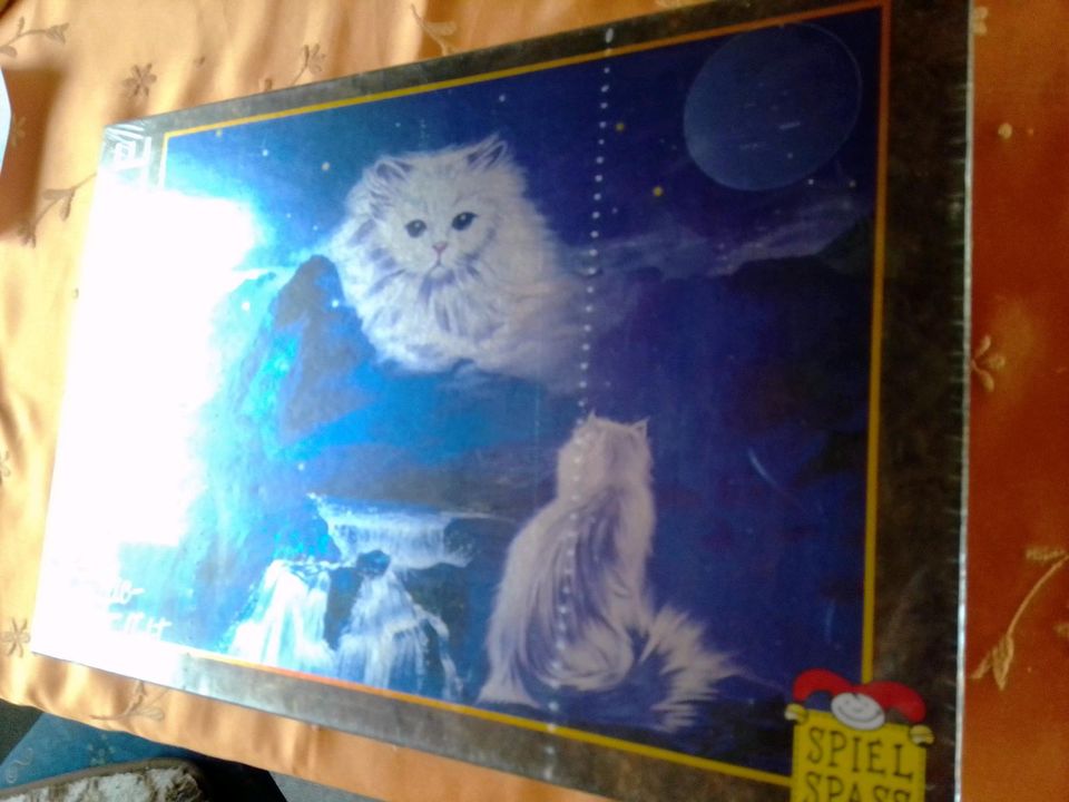 Puzzle mit Metallic-Effekt 1000 Teile Motiv Katze NEU+OVP in Kirn