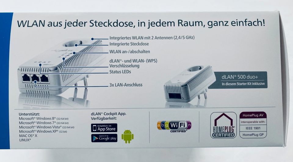 Devolo dLAN 500 AV Wireless Starter Kit, OVP in Stahnsdorf