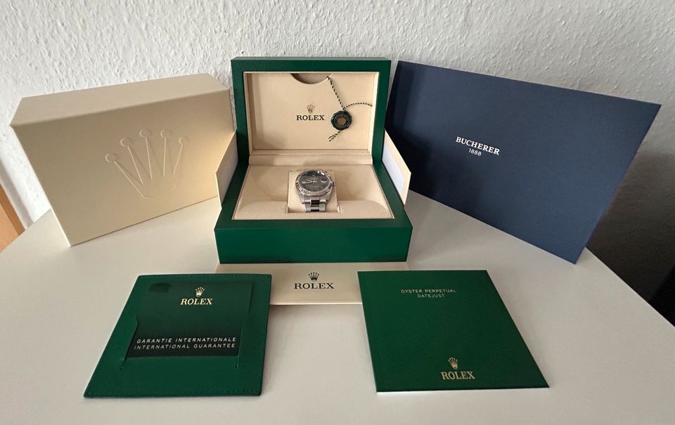 ‼️ Rolex Datejust 41 Wimbledon Stahl Weißgold FULLSET Garantie in Magdeburg