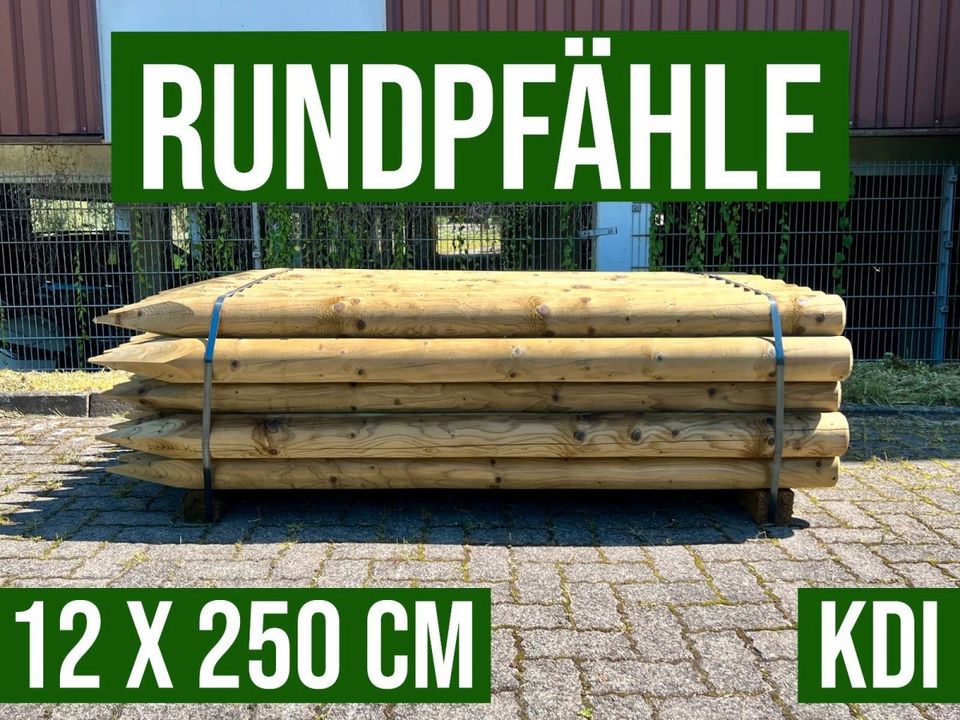 Pfähle Pfosten Holzpfahl Baumpfahl Rundpfahl  - 12 x 250 cm - KDI in Lennestadt
