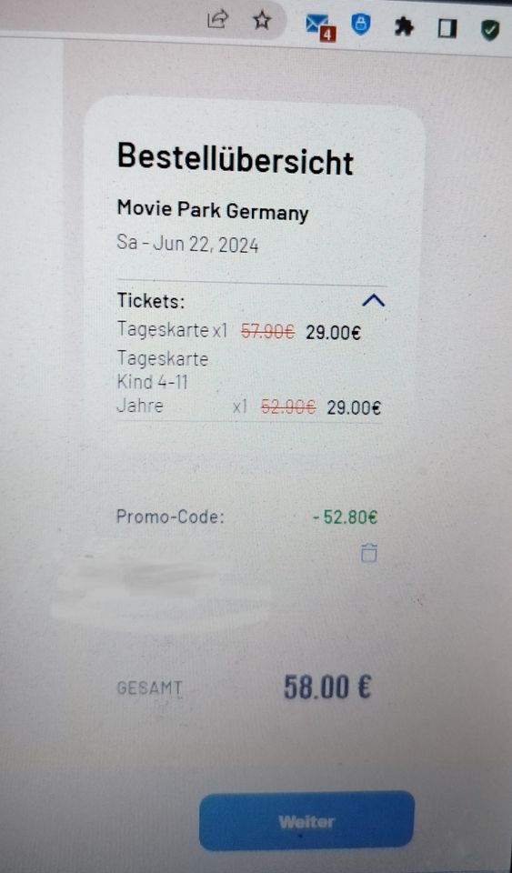 3 Movie Park Gutscheine 2024 zusammen für 1€ in Tüttleben