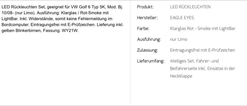 VW Golf 6 LED-Rückleuchten Rot/Smoke Nagel Neu in Linnich