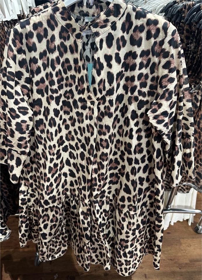 Damen Leo Leopard Tunika Kleid Trompeten Ärmel m l xl in Groß-Gerau