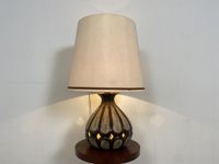 WMK Besonders schöne und gut erhaltene große Vintage Tischlampe mit sehr hübschen und innenbeleuchteten Keramik Lampenfuß # Lampe Leselampe Schreibtischlampe Leuchte Tischleuchte Mid-Century Retro Friedrichshain-Kreuzberg - Friedrichshain Vorschau