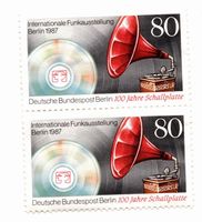 Ungestempelte Doppel-Briefmarke 100 Jahre Schallplatte Bayern - Kirchham Vorschau