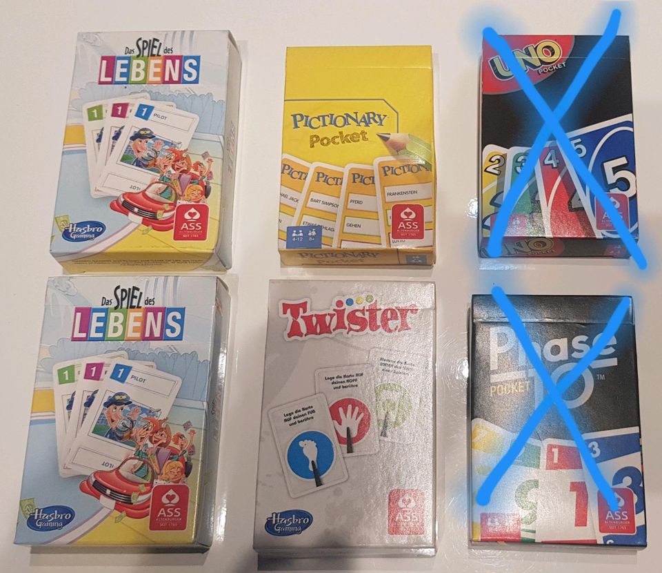 Pocket Mini Spiele NEU unbenutzt u.a.Twister, Spiel des Lebens, . in Rodenbach