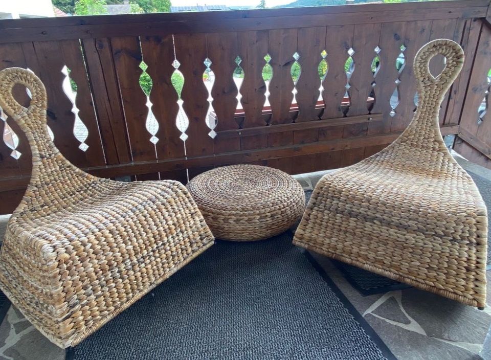 *VERLEIH* Pfauenstuhl Rattan Lounge Deko Hochzeit Feier in Niederaichbach