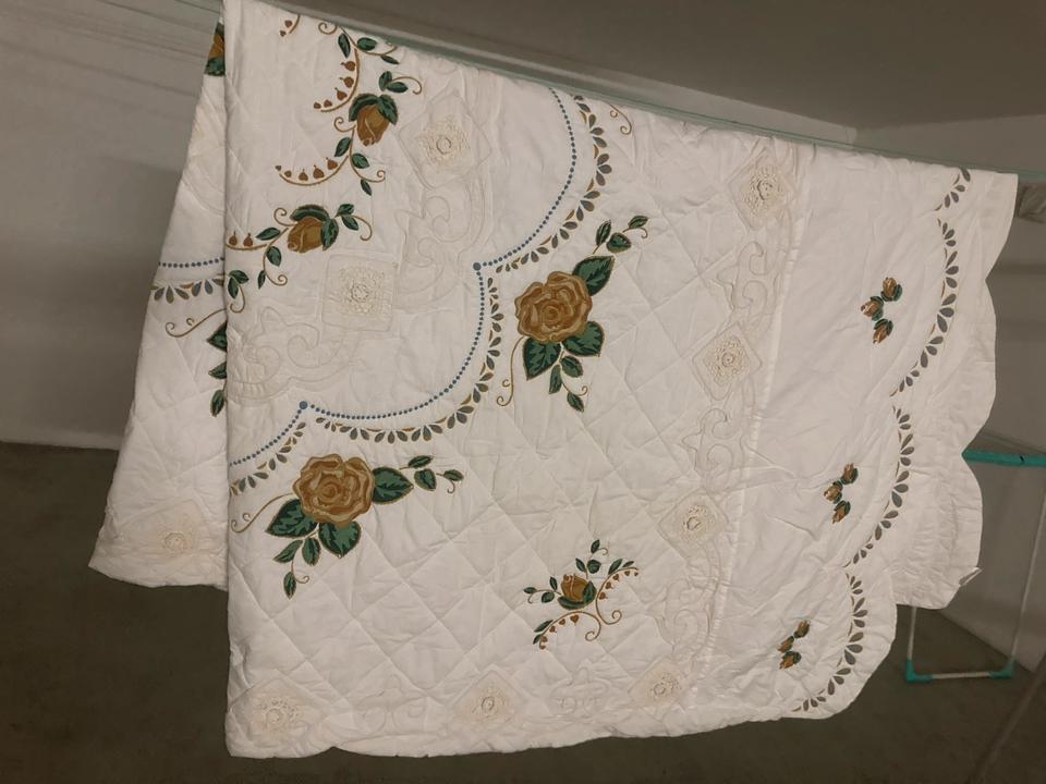 Tagesdecke XXL 290x210 Landhausstil Shabby Stepp beige in Bayreuth