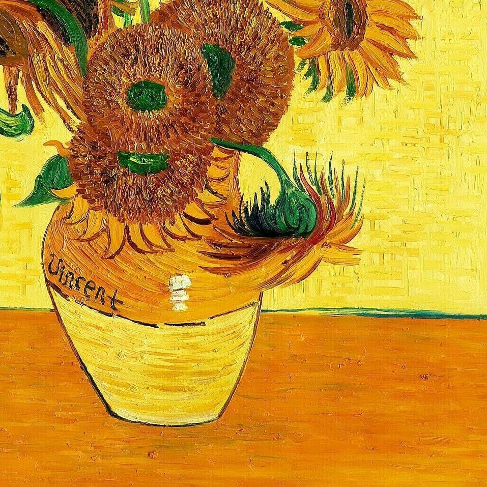 van Gogh-Fünfzehn Sonnenblumen i97974 80x110cm Ölbild handgemalt in Berlin
