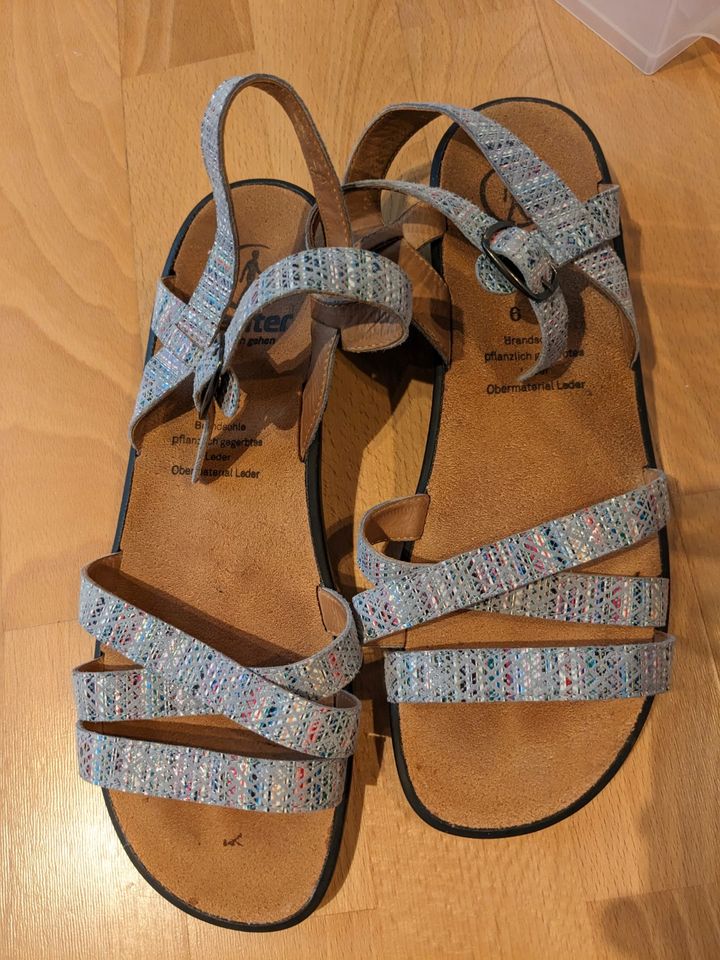 Ganter Leder-Sandalen grau-bunt, top Zustand, Gr. 6 (39) in Walldorf