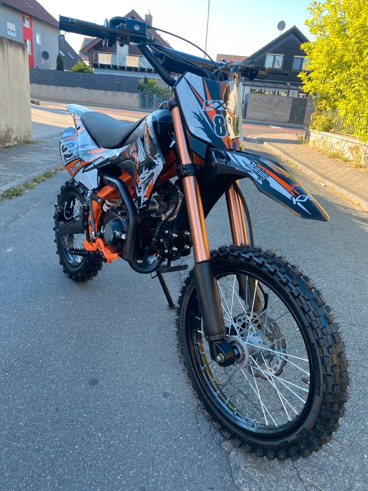 Pit Bike 125ccm KXD NEU Cross 17/14 Zoll Dirtbike Pitbike E-Start in Aschaffenburg