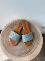 MARKÔ Marko Pantoletten Leder Gr. 36 neu hellblau Bayern - Veitsbronn Vorschau