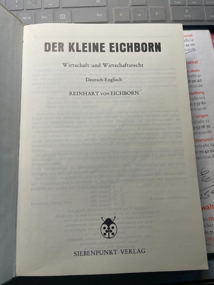2 Lexika DER KLEINE EICHBORN Deutsch - Englisch und Englisch in Reiskirchen