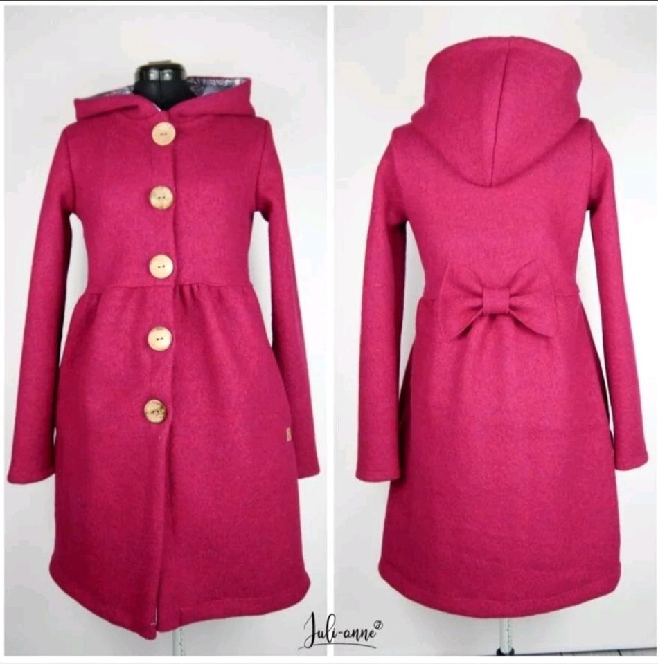 Handmade Walk Mantel Jacke Jumi Himbeer Pink Gr. 34 - 50 in Biesenthal