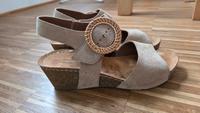 Keilsandalen, Sandalen Gr. 40, Leder, Sandaletten, beige, neu Bayern - Kaufbeuren Vorschau
