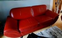 Couch Couchgarnitur Leder rot Ledercouch Sachsen-Anhalt - Halle Vorschau