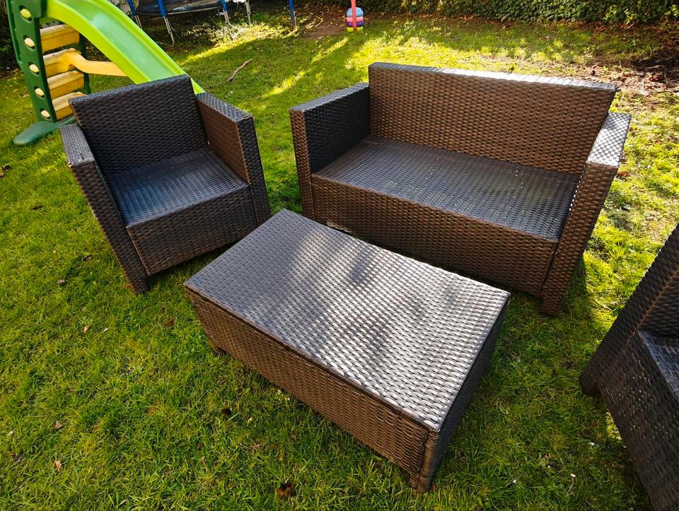 Garten Sitzset Sitzbank Rattan Gartengarnitur Gartenlounge in Bochum