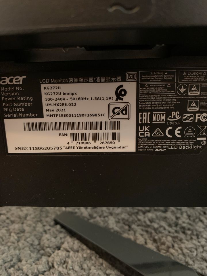 Acer 27 KG272U Monitor in Unkel