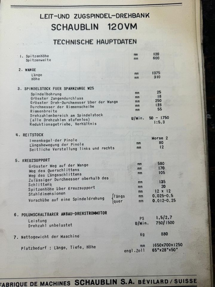 Leit und Zugspindel Drehmaschine drehbank in Herborn