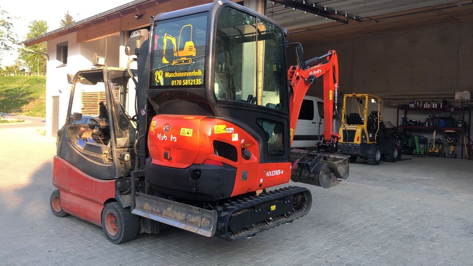 Minibagger KX 030 mieten, Kubota, Langzeitmiete 450 Euro in Abensberg