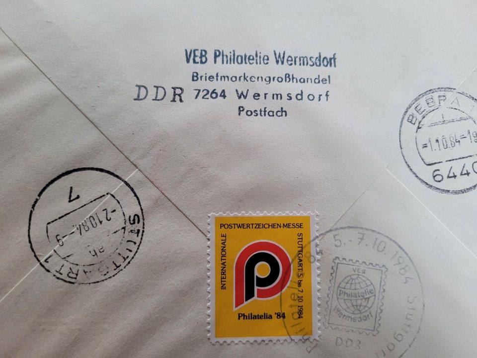 DDR Briefmarken und Ganzsachen Messebelege Philatelia 1980iger in Wedemark
