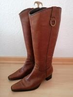 Lederstiefel Gr 38 mit Reißverschluss Echtleder Cognac Niedersachsen - Hagenburg Vorschau