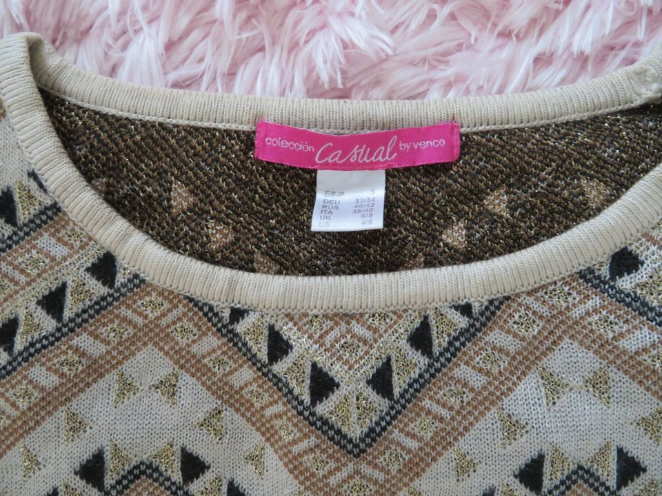 Edler Damenpullover Casual by Venco mit Goldfäden Gr. 34 in Hofkirchen