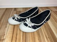 Damen Schuhe Ballerina blau weiß Größe 40 flach Sneaker Optik Niedersachsen - Bassum Vorschau