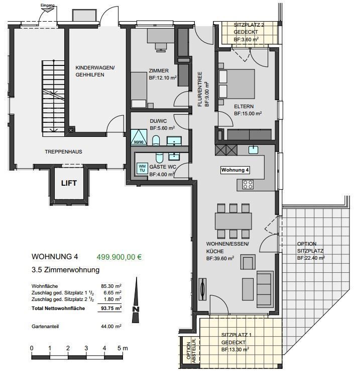 GREEN LIVING MÖSSINGEN - KfW 40 MFH-3,5 Zimmer EG WHG mit Garten in Mössingen