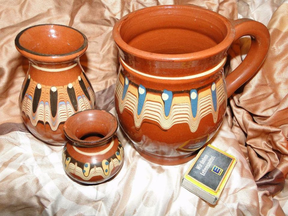 künstlerische Keramikvasen aus Bulgarien 3 Vasen in Waldenburg