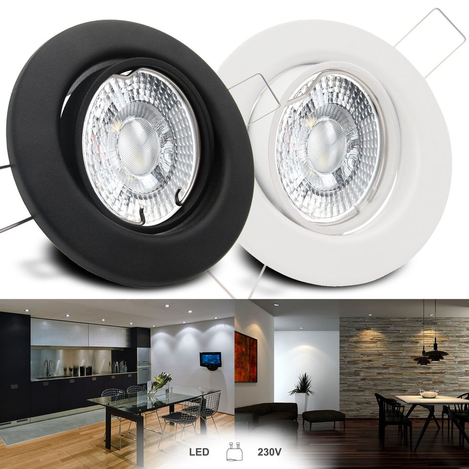 LED Einbaustrahler Decken Spots Einbauleuchten optional extra flach / dimmbar 230V GU10 1W 4W 5W 6W 7W Warmweiß Neutralweiß Kaltweiß DECORA in Lünen