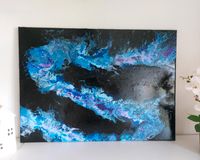 Acrylbild Pouring Keilrahmen Blaue Flammen Schwarzes Meer 50x70cm Nordrhein-Westfalen - Porta Westfalica Vorschau