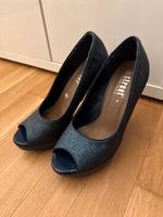 Elegante high Heels in blau mit Glitzer Berlin - Charlottenburg Vorschau