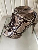 Zara Schnürstiefelette Leder Snakeprint braun Gr. 36 Leipzig - Knautkleeberg-Knauthain Vorschau