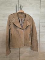 Velours-Leder Biker Jacke Gr. 38  Yessica C&A Vintage beige camel Rheinland-Pfalz - Laumersheim Vorschau