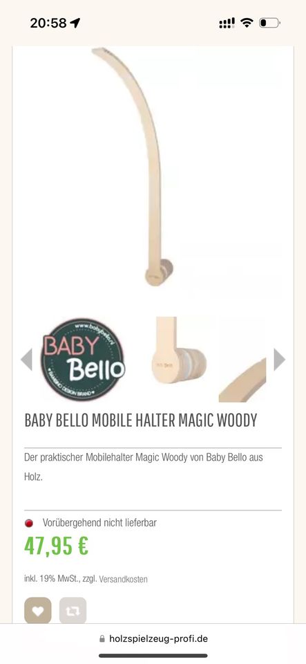 BABY BELLO MOBILE HALTER MAGIC WOODY in Berlin