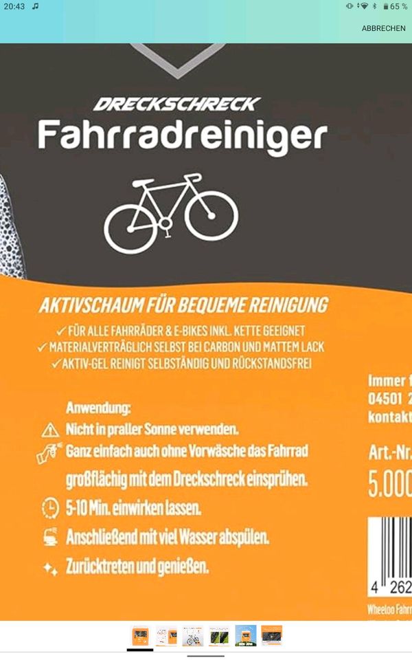 Fahrrad Reiniger biologisch abbaubar in Naunhof