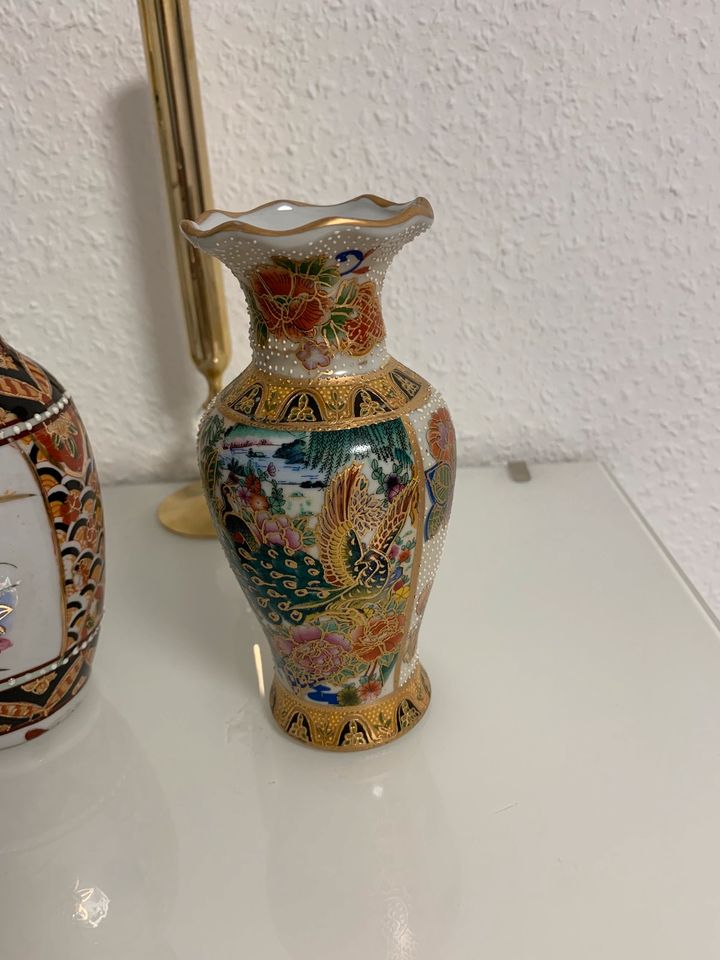 2 alte Antike Vintage handgemalt bunt Vase Dekoration Deko in Berlin